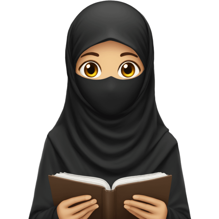 Girl in niqab reading quran  emoji