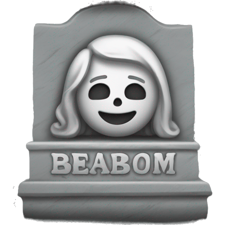 gravestone with rest in peace bambam emoji