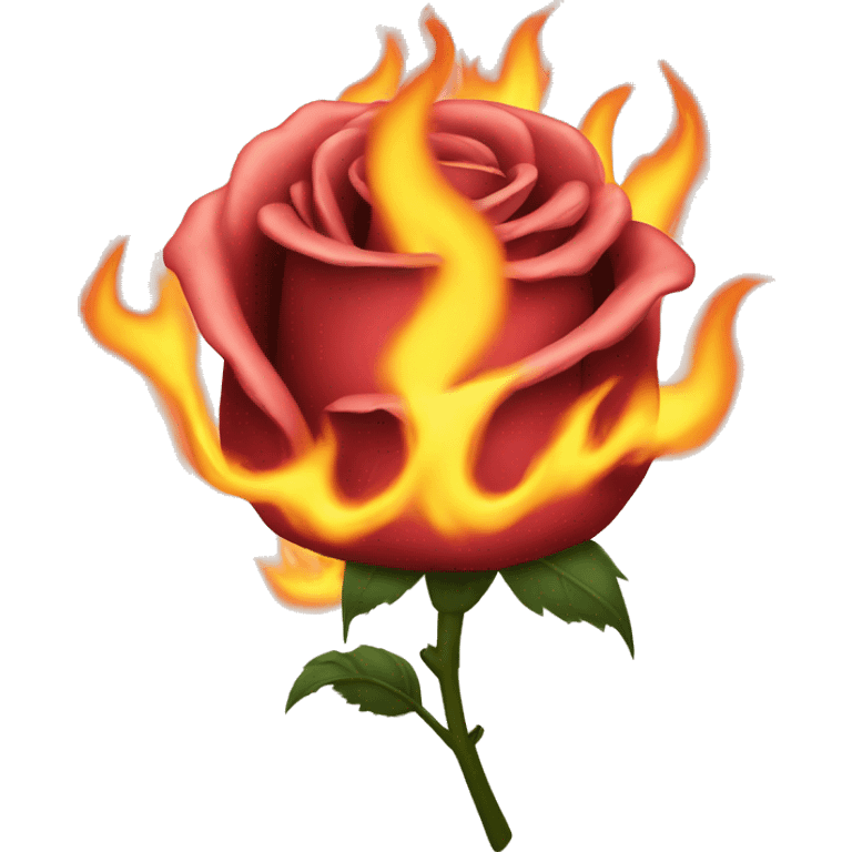 a rose in flames, burning  emoji