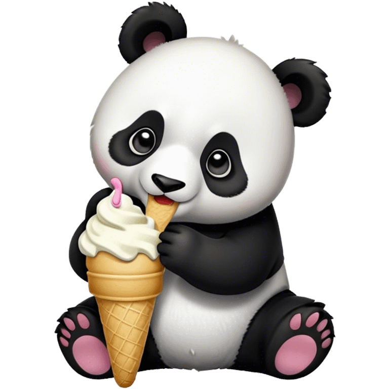 Panda eating ice cream emoji