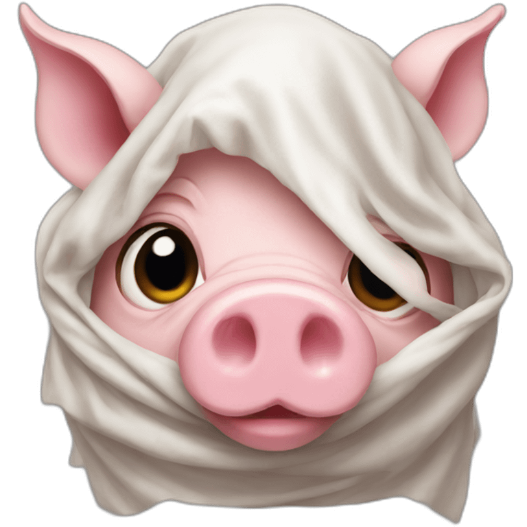 Veiled pig emoji