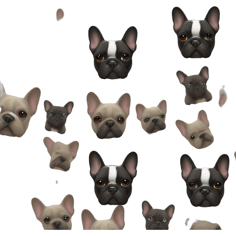 french bulldog with one black  emoji