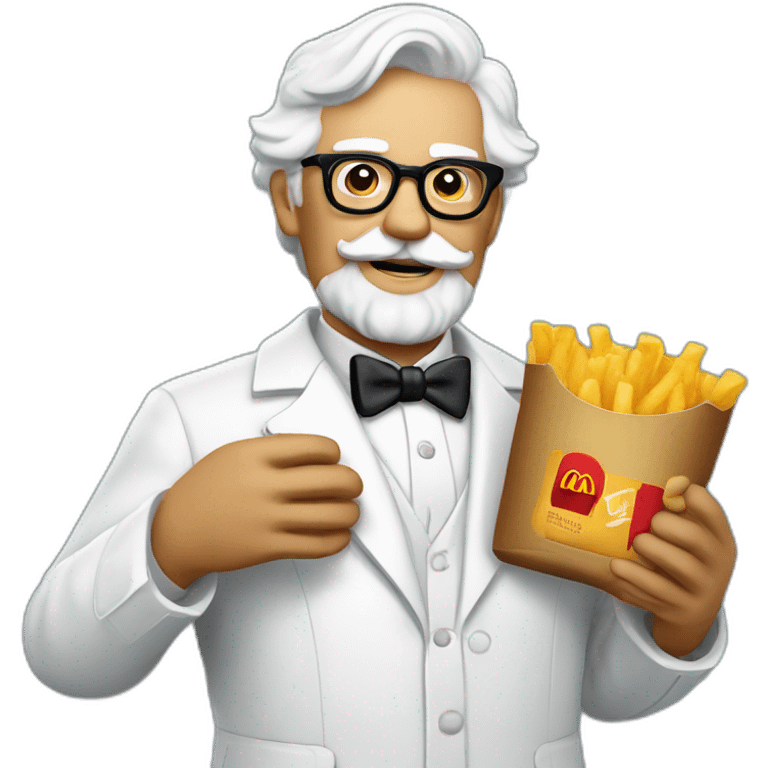 colonel sanders holding mcdonald package emoji