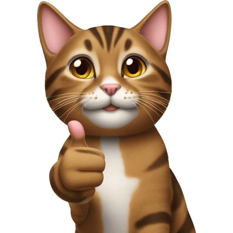 brown tabby cat giving thumbs up emoji