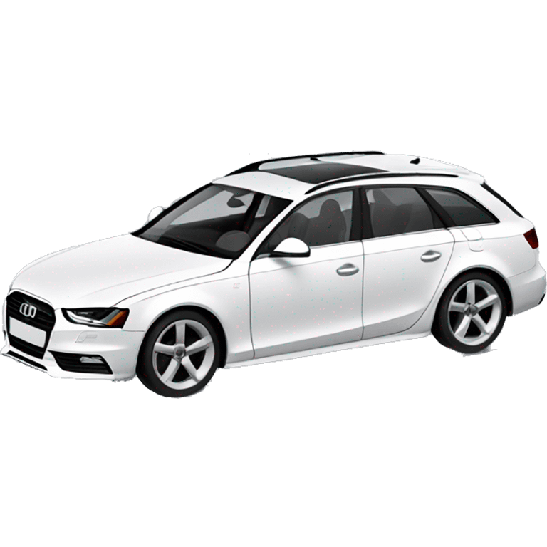 One white Audi A4 Avant B8 emoji