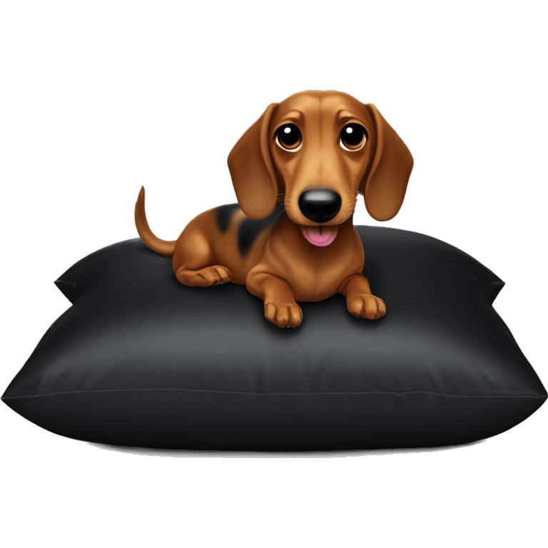 Wiener dog sucking on a black pillow emoji