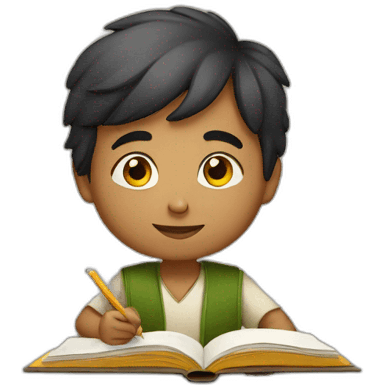 an Indian boy studying emoji