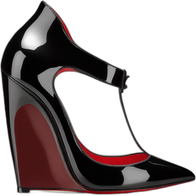 One WEDGE heel LOUBOUTIN black PATENT emoji