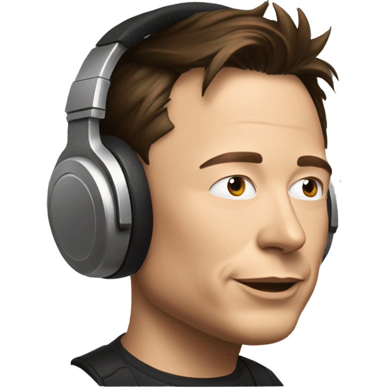 elon musk wearing headphone emoji