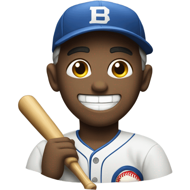 Smiling baseball emoji