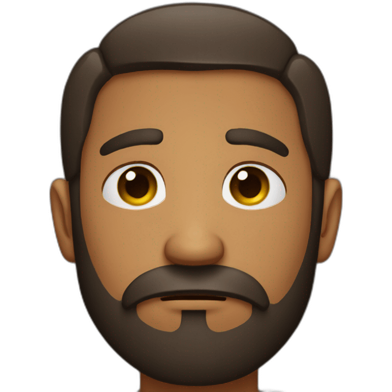 A sad brown man with a beard emoji