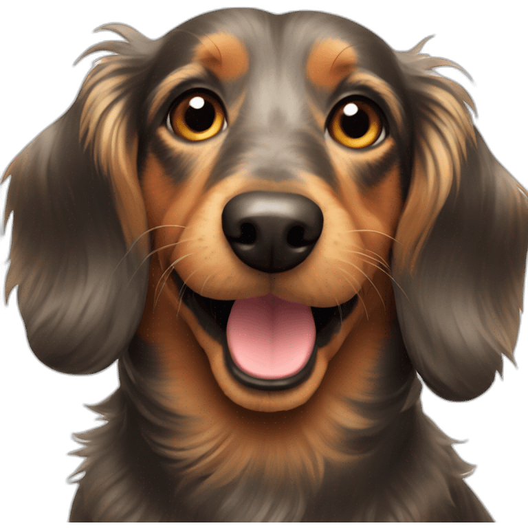 happy rough haired dachshund emoji