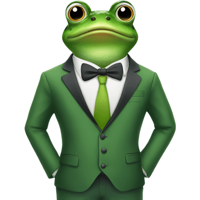 Frog with a suit  emoji