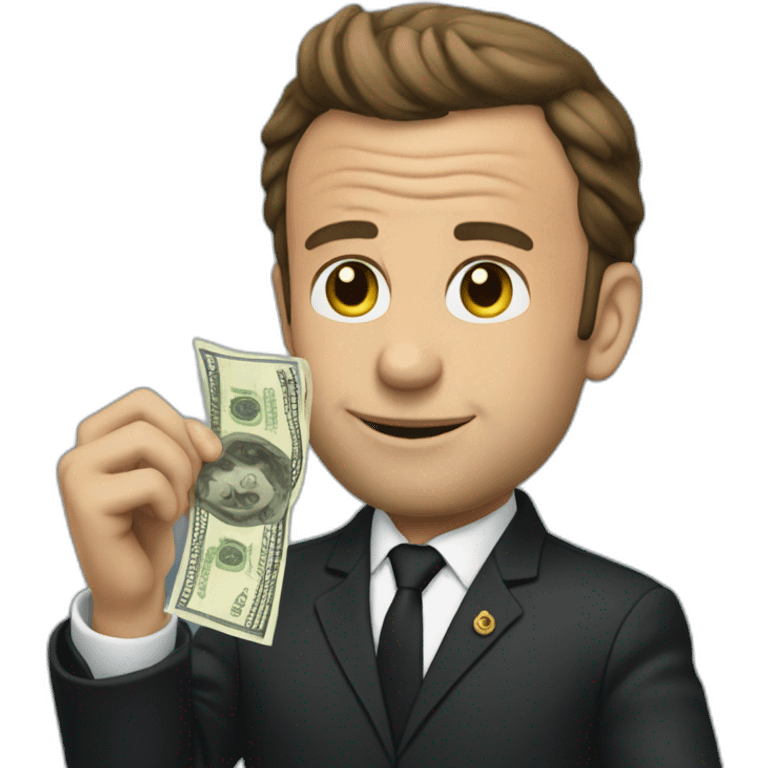 macron taking money emoji