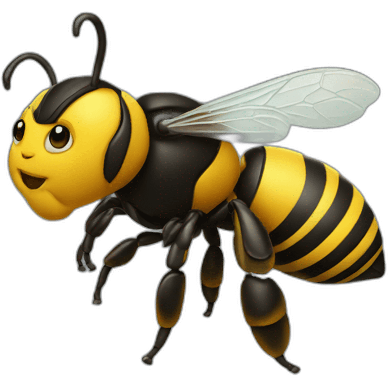 bee with gun emoji