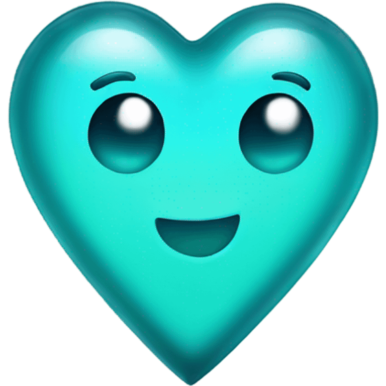 Glass Aqua heart emoji