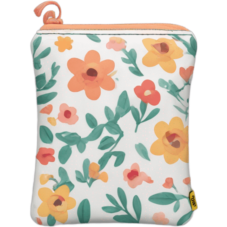 Pocket sized zip bag with flower emoji