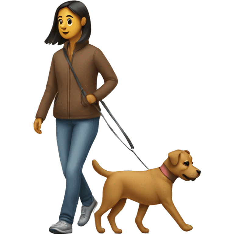 Dog walking a person  emoji