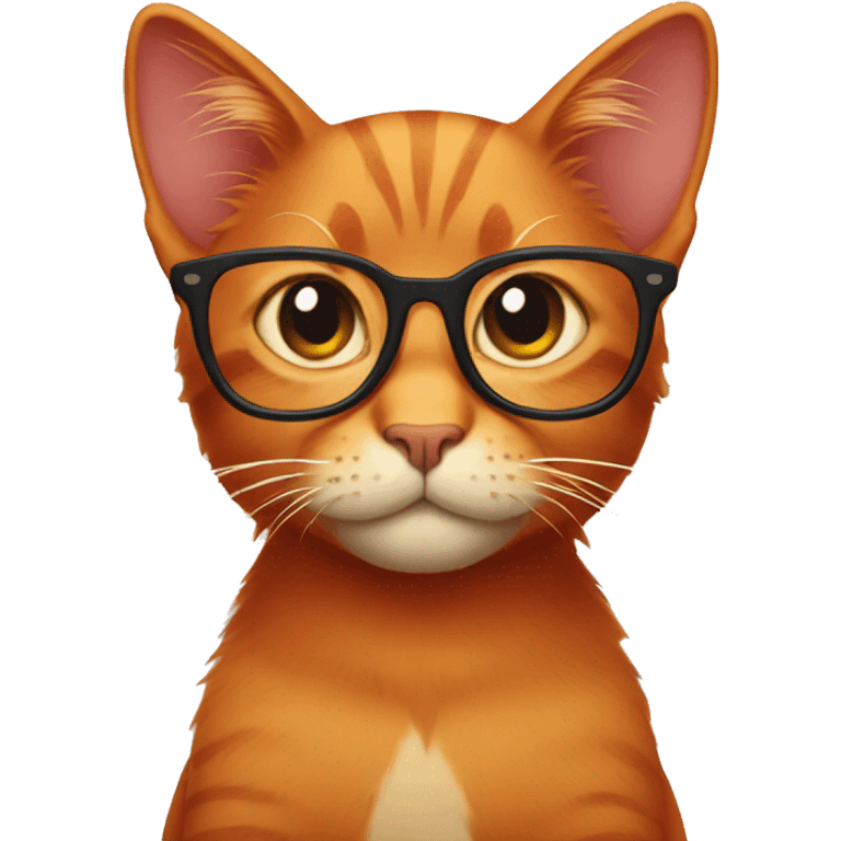 Red cat with glasses emoji