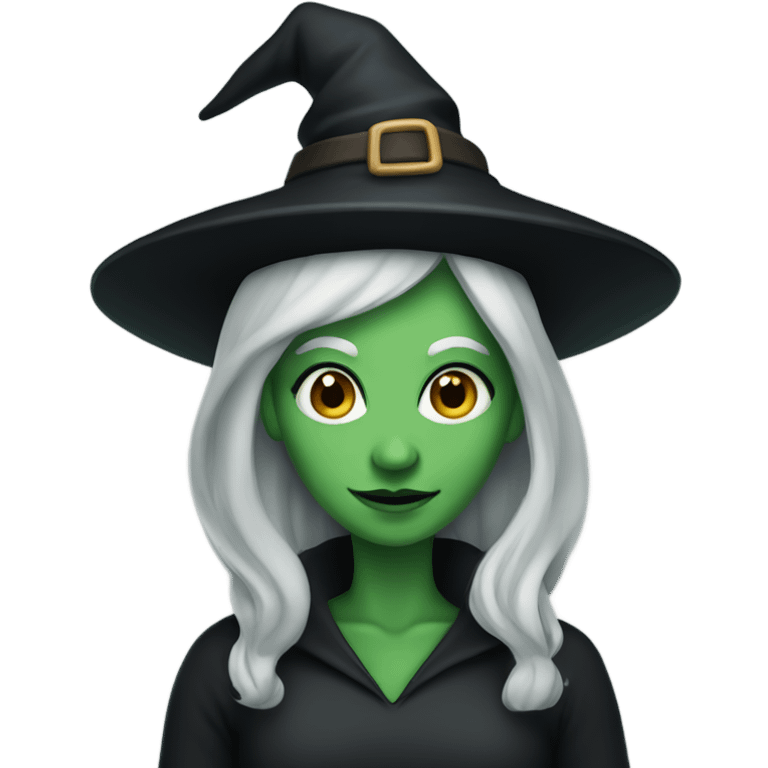 A witch with green skin emoji