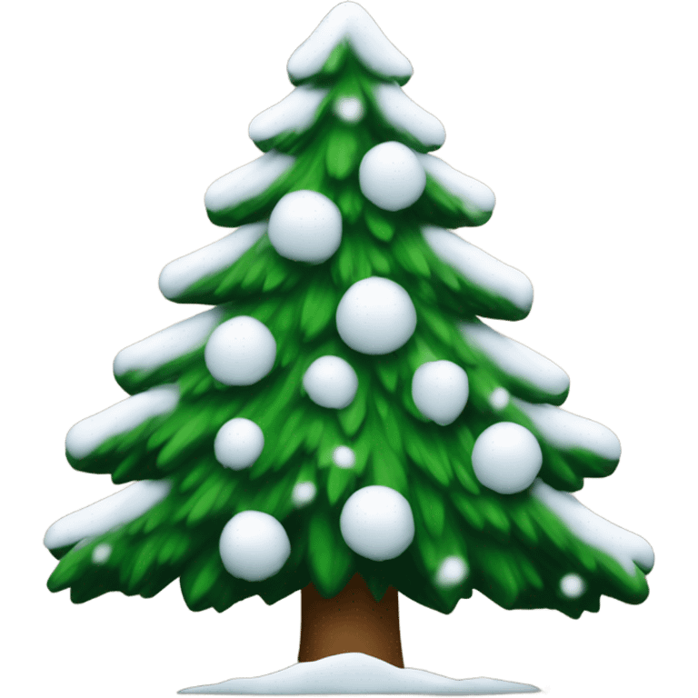 christmas tree with snow emoji