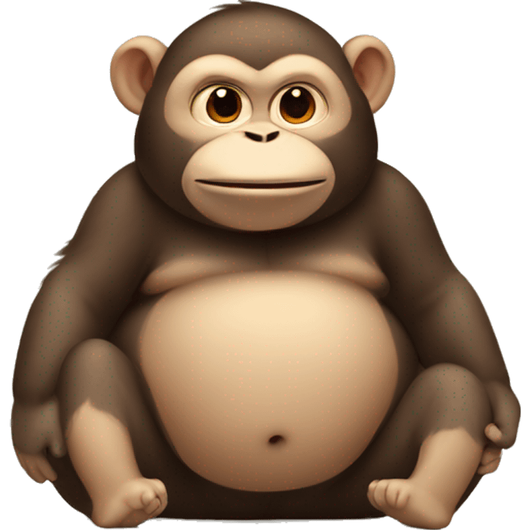 chubby monkey  with a belly emoji