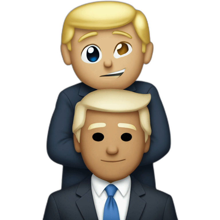 Barack Obama hugging Donald Trump emoji