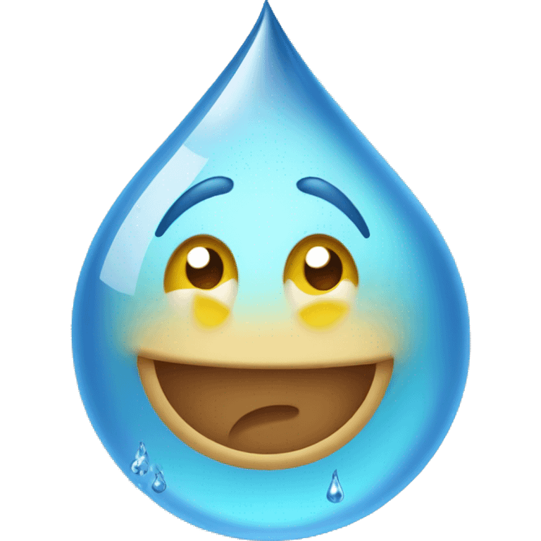 Water drop, there's a rampant expression on it emoji