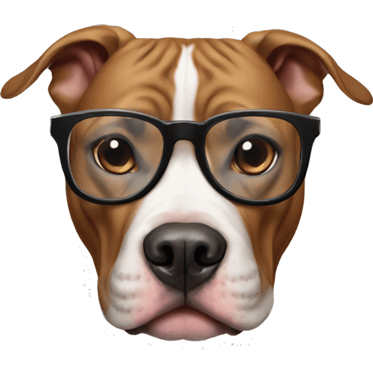 pitbull dog with glasses emoji