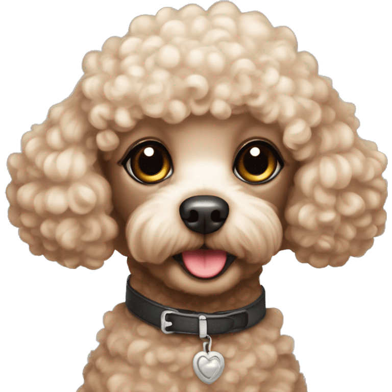 Toy poodle with make up emoji