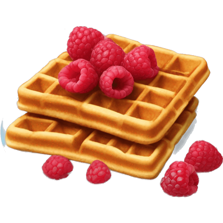 waffles with raspberries  emoji