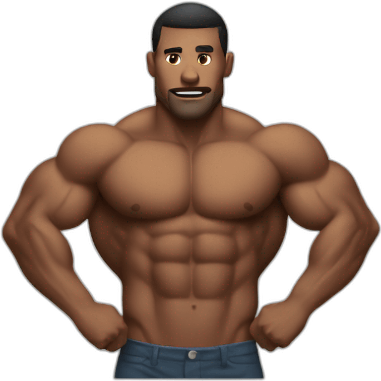 muscular bodies behind emoji