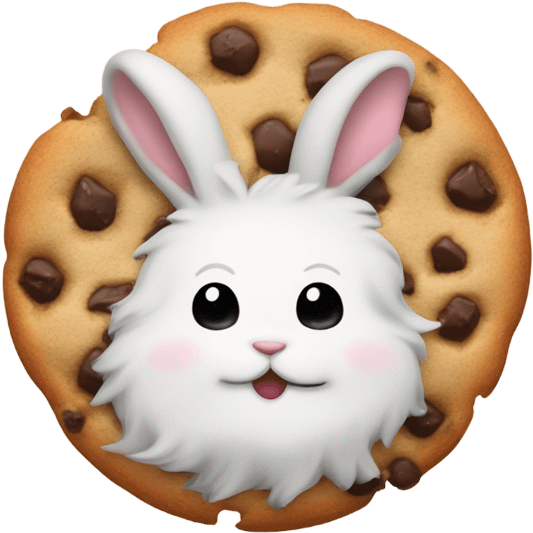 Bunny eating chocolate chip cookies  emoji