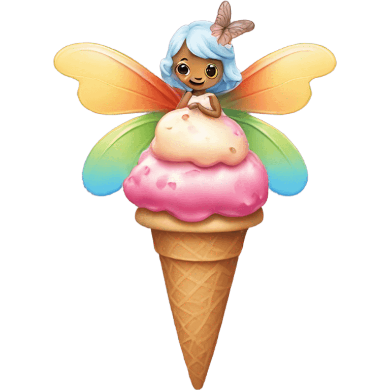 Fairy eating ice cream emoji