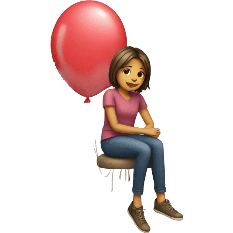 Girl sitting on balloon emoji