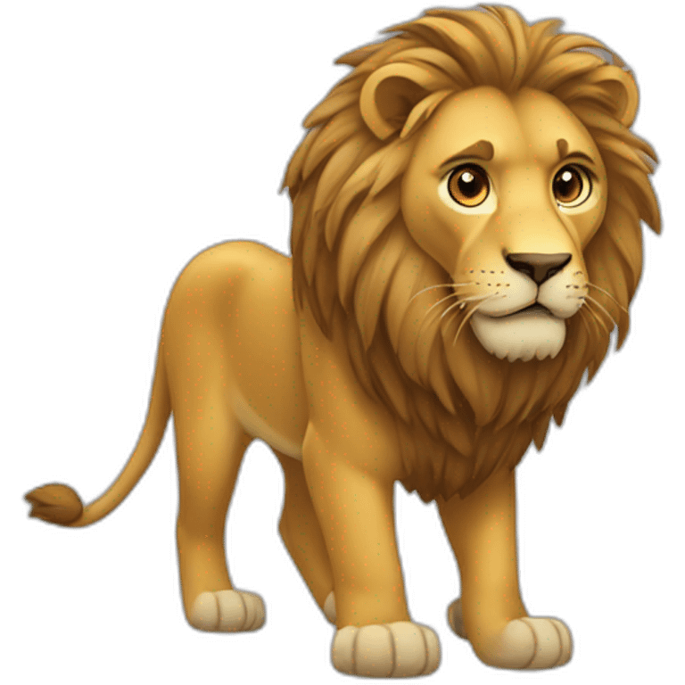 Chat sur lion emoji