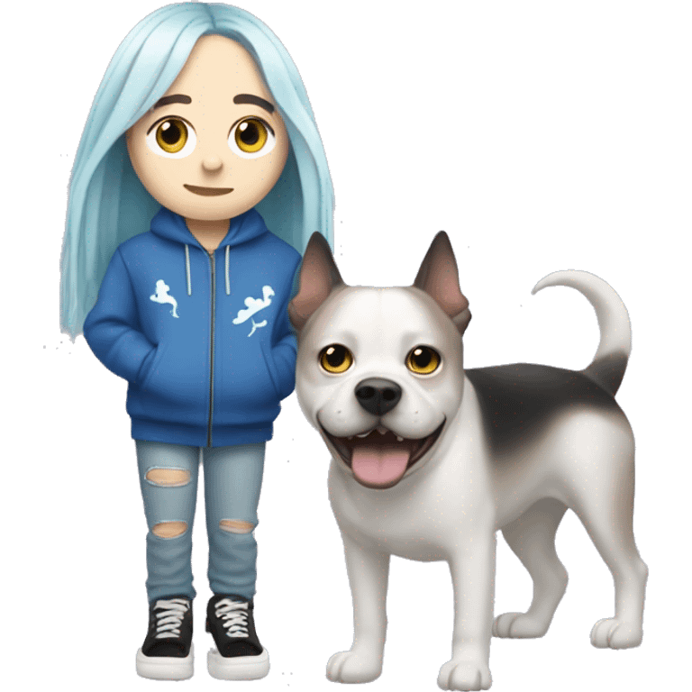 billie eilish with her dog shark emoji