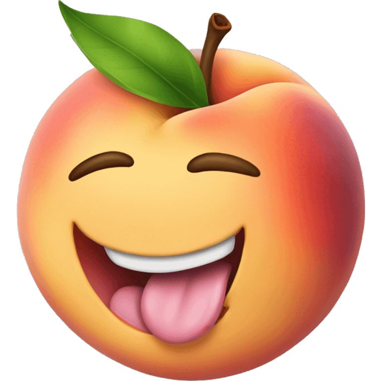 Peach and tongue emoji