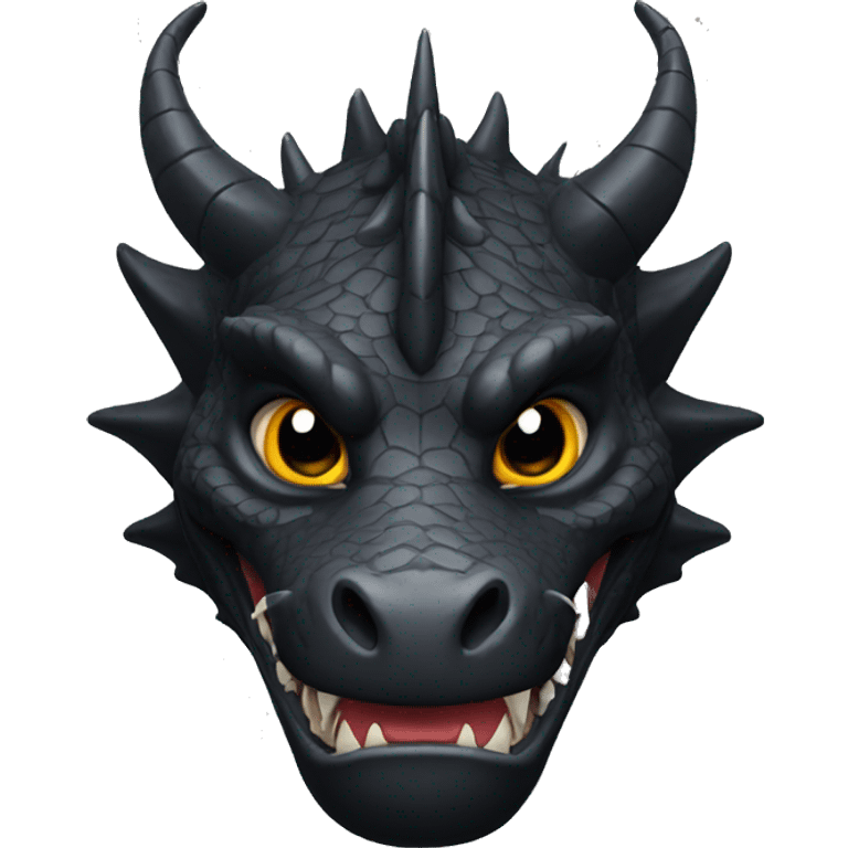 Black dragon with chequer markings emoji