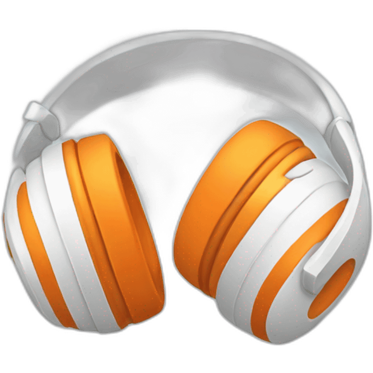 white and orange headphone emoji