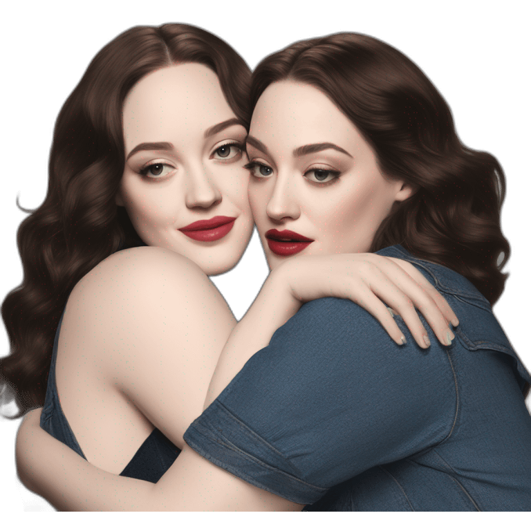 Kat dennings hugs Elizabeth gillies emoji