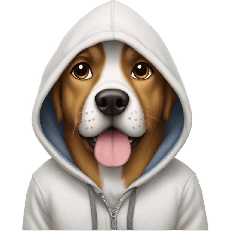 Dog wearing hoodie emoji