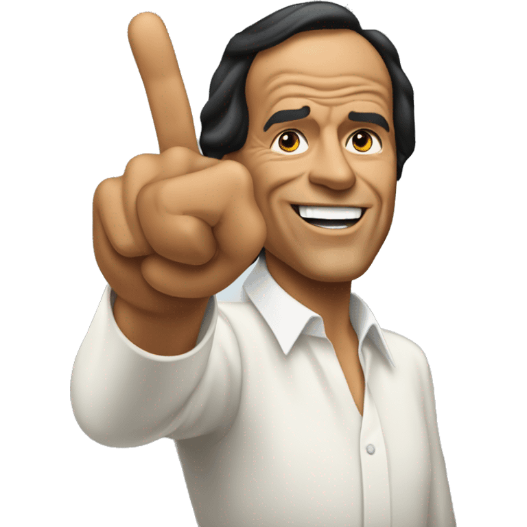 Julio Iglesias pointing with his finger emoji