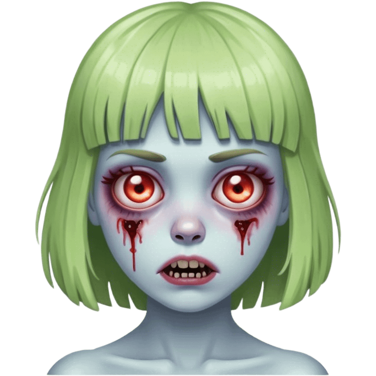 Faça um girl zombie de franja vegana  emoji