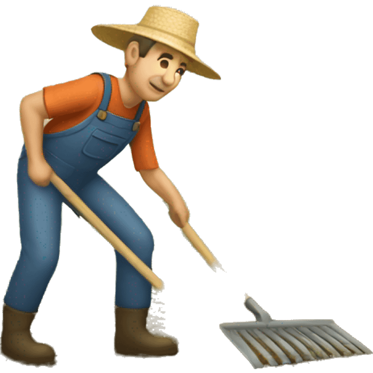 farmer with rake emoji