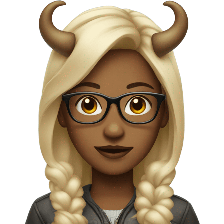 horned girl with glasses emoji