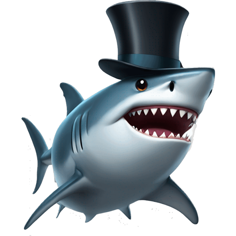 shark with tophat emoji