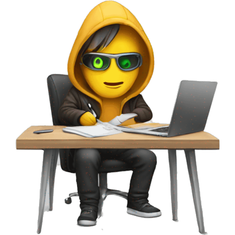 hacker writing script emoji