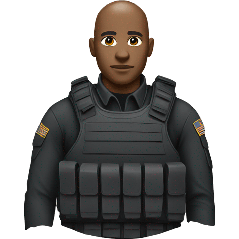 Black bald SWAT officer  emoji