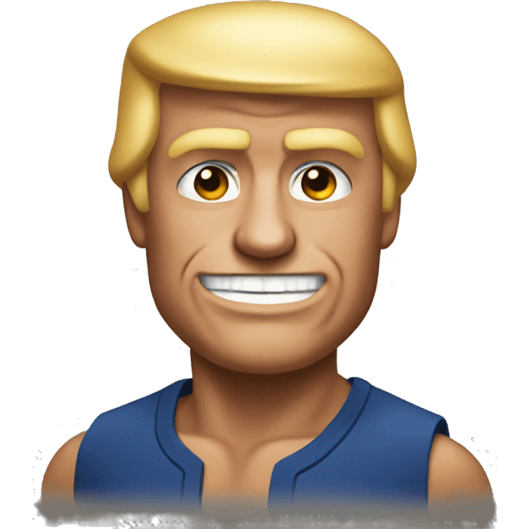 Create a muscular emoji of trump emoji